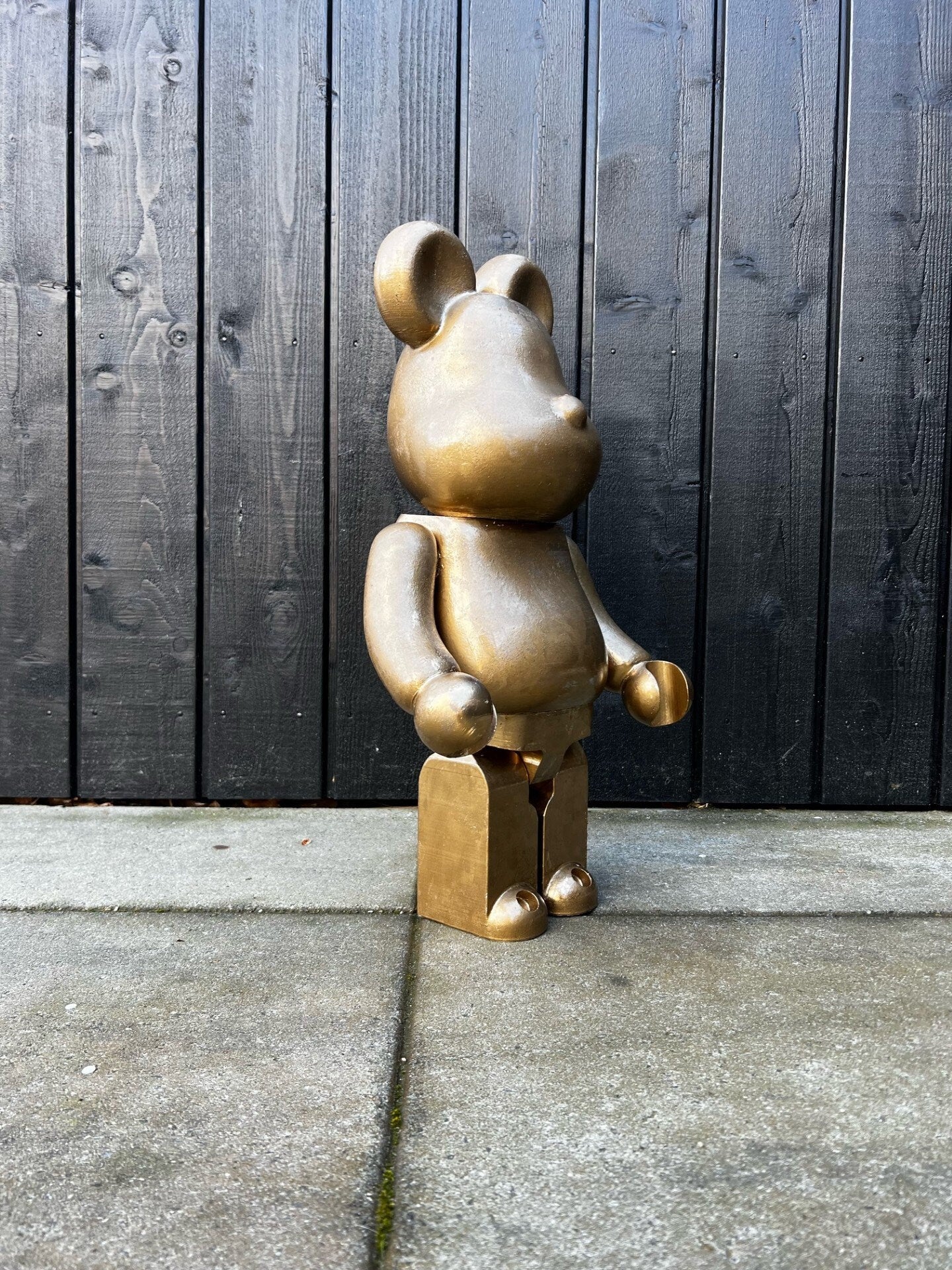 BearBrick Statue | Unique Home Decor Gift | Customizable Bear | Golden Collectible Figurine for Modern Spaces