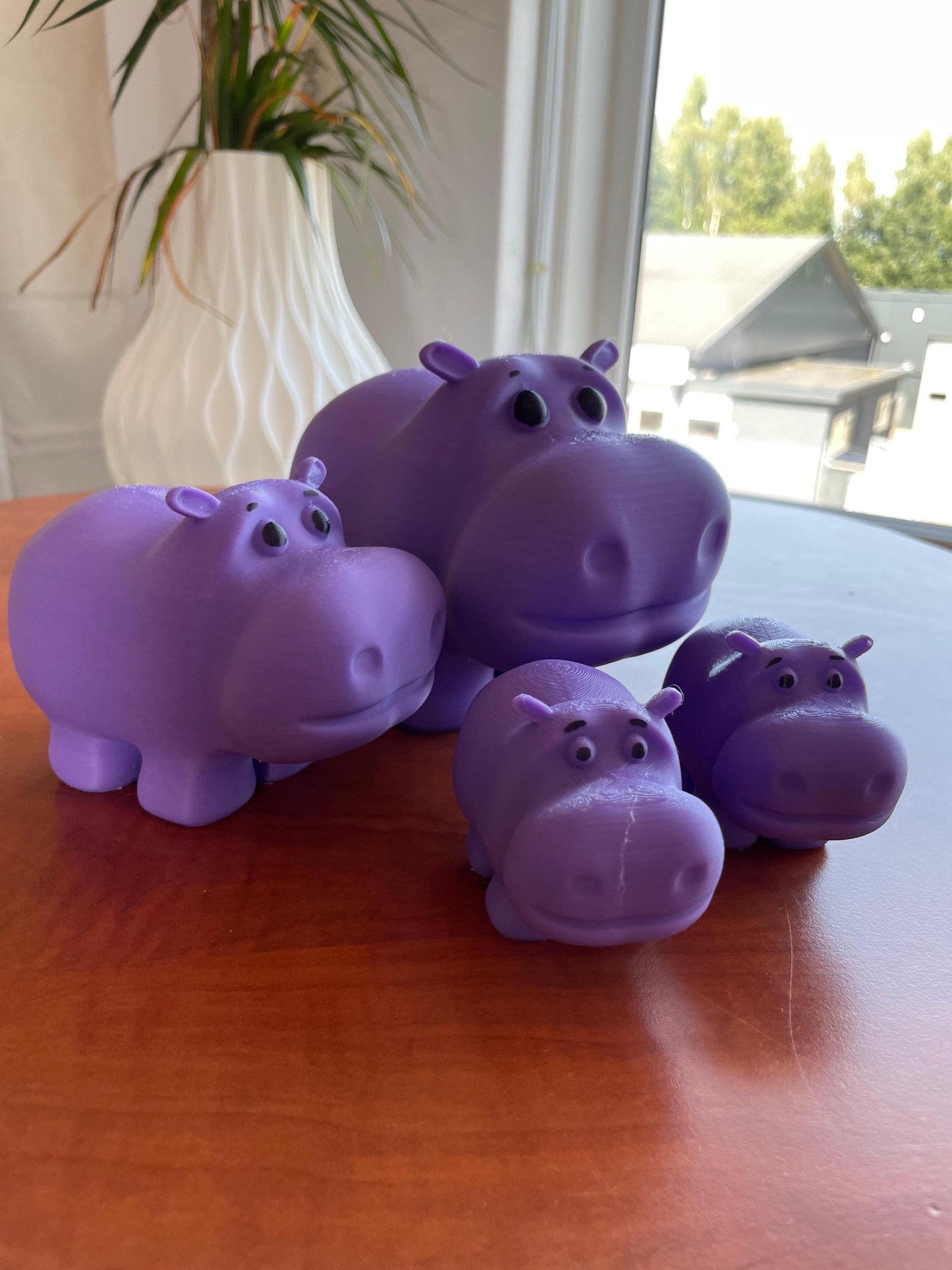 Hippo gift Figurine Kawaii Desk Decor baby Animal Kids Room Office