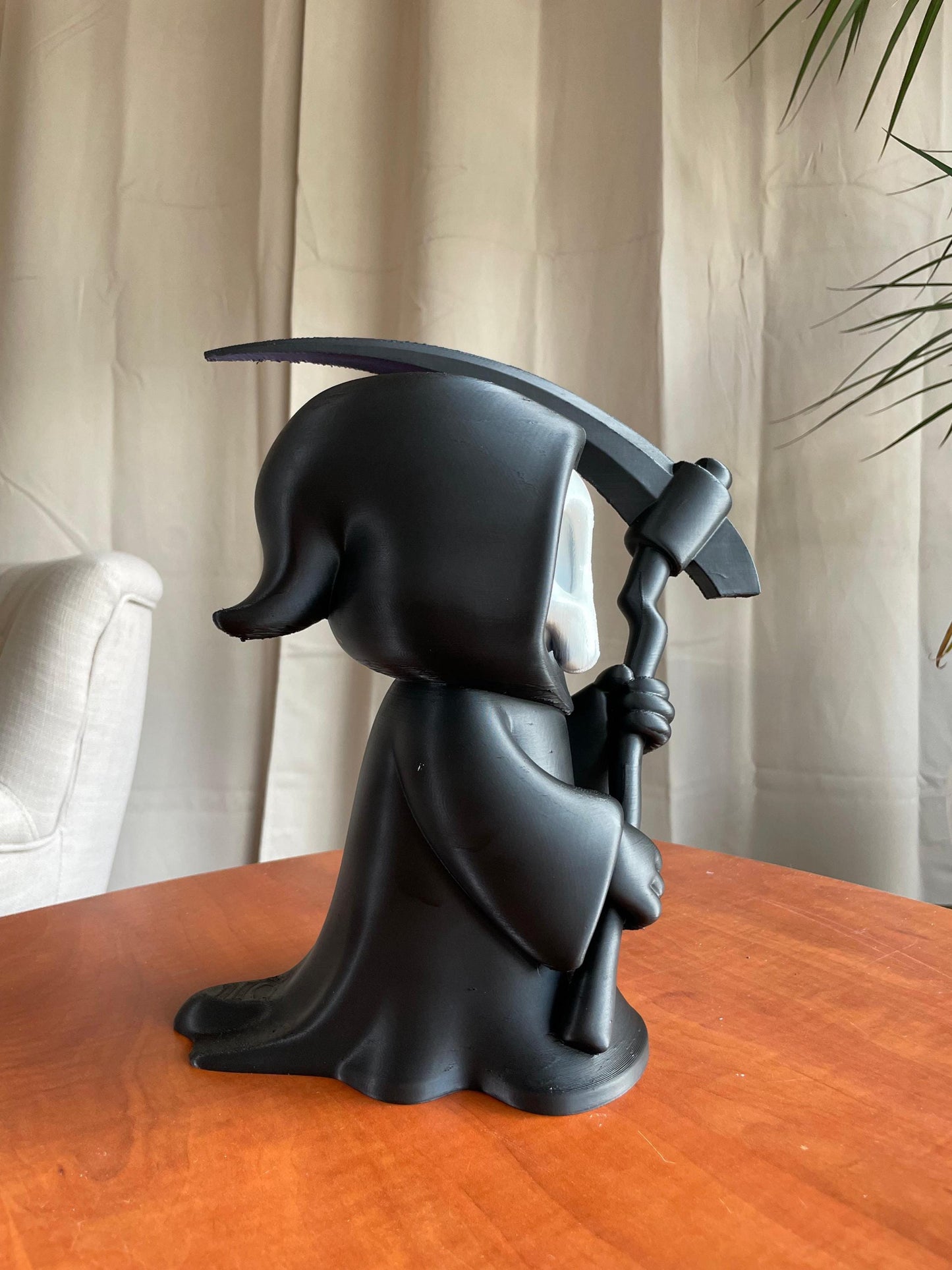 Death Figurine Grim Reaper with Scythe | Halloween Decor Gothic Home Bookshelf Ornament Chibi