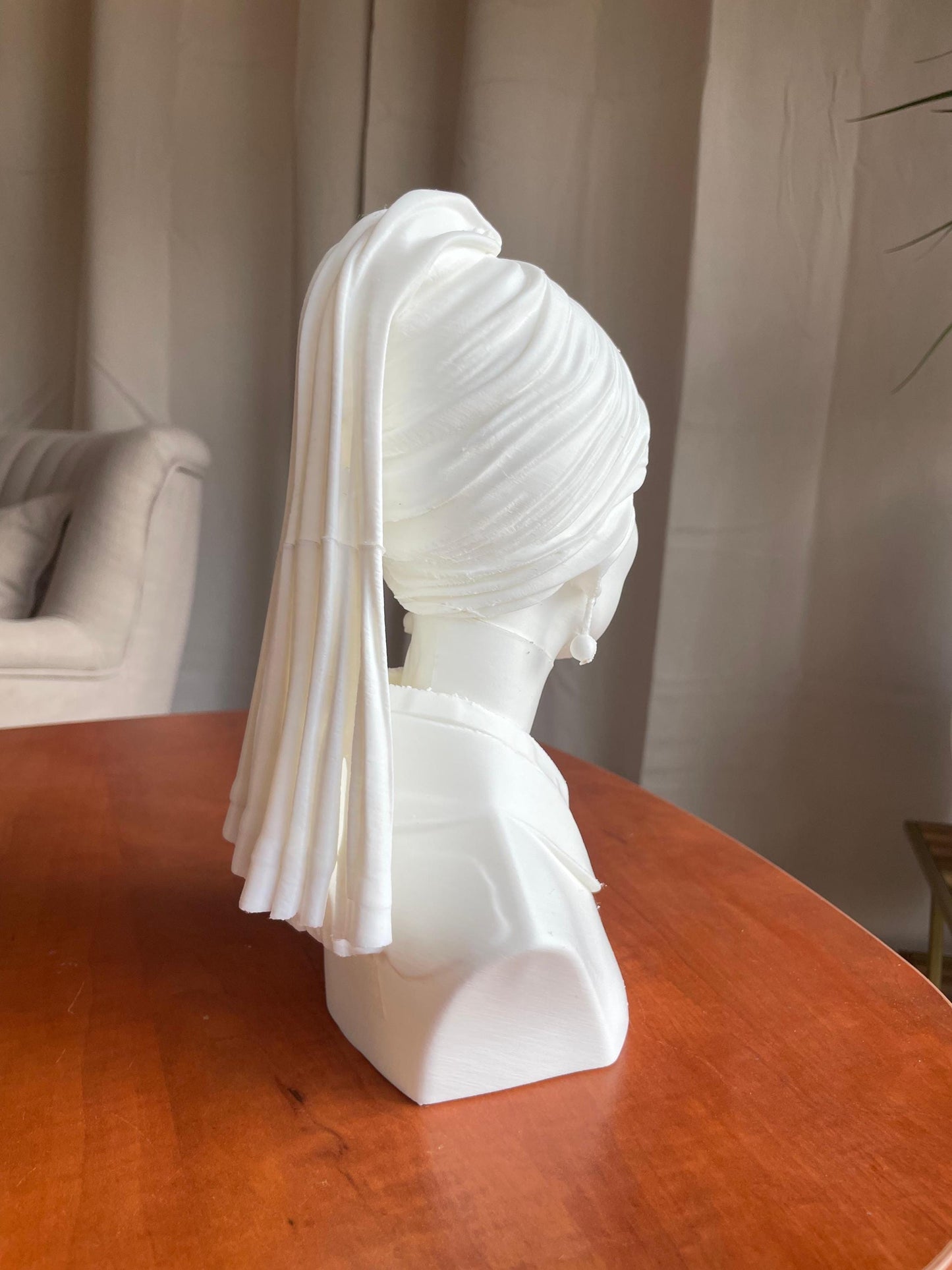 Girl with Pearl Earring Bust Sculpture, Vermeer Art Statue, Modern Home Decor, Classical Portrait Bust, Dutch Golden Age, Museum Replica