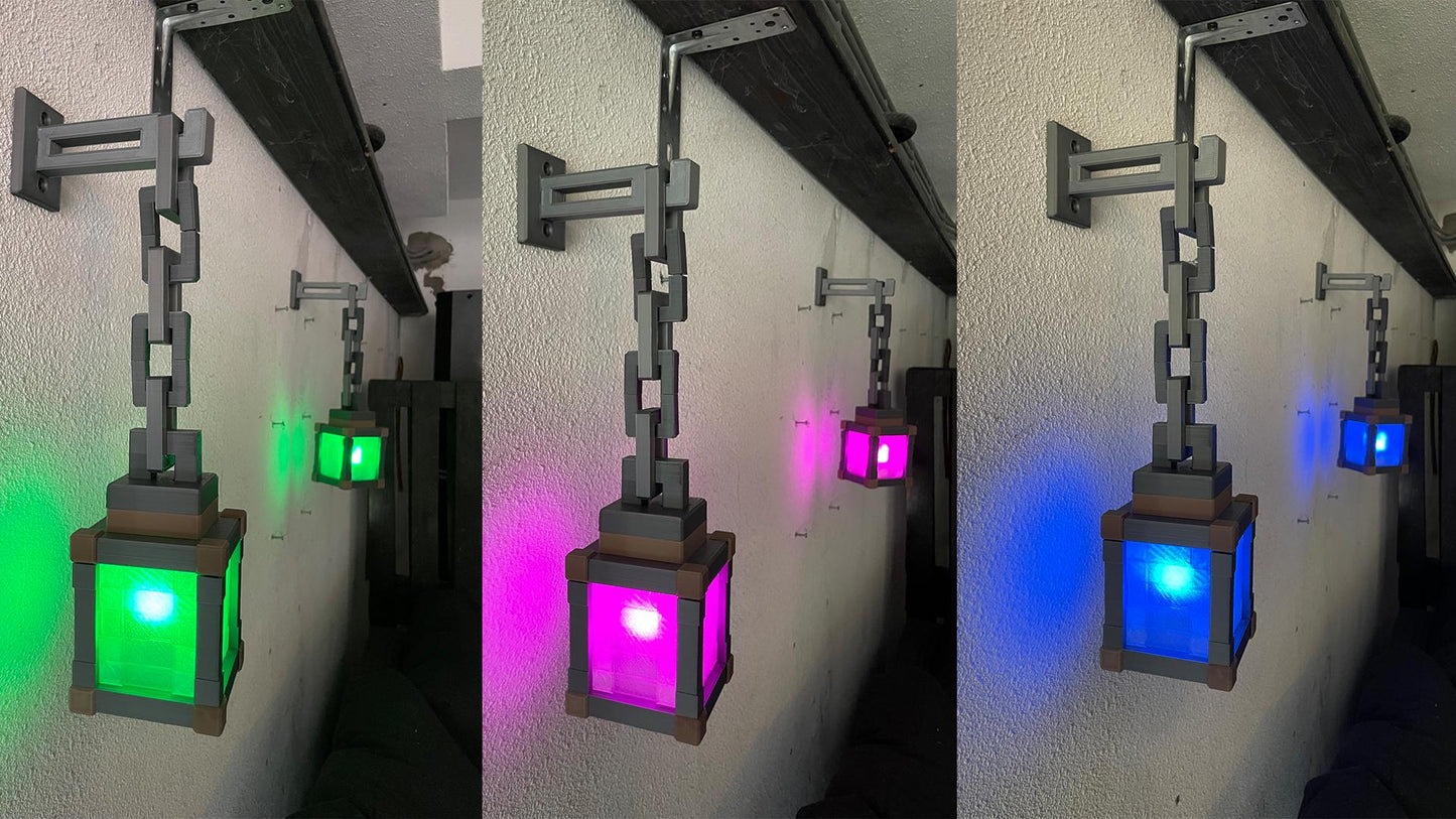 Hanging Lantern LED Night Light Lamp - Set of 2! - Gamer Room Decor, Gaming Gift for Kids & Fans