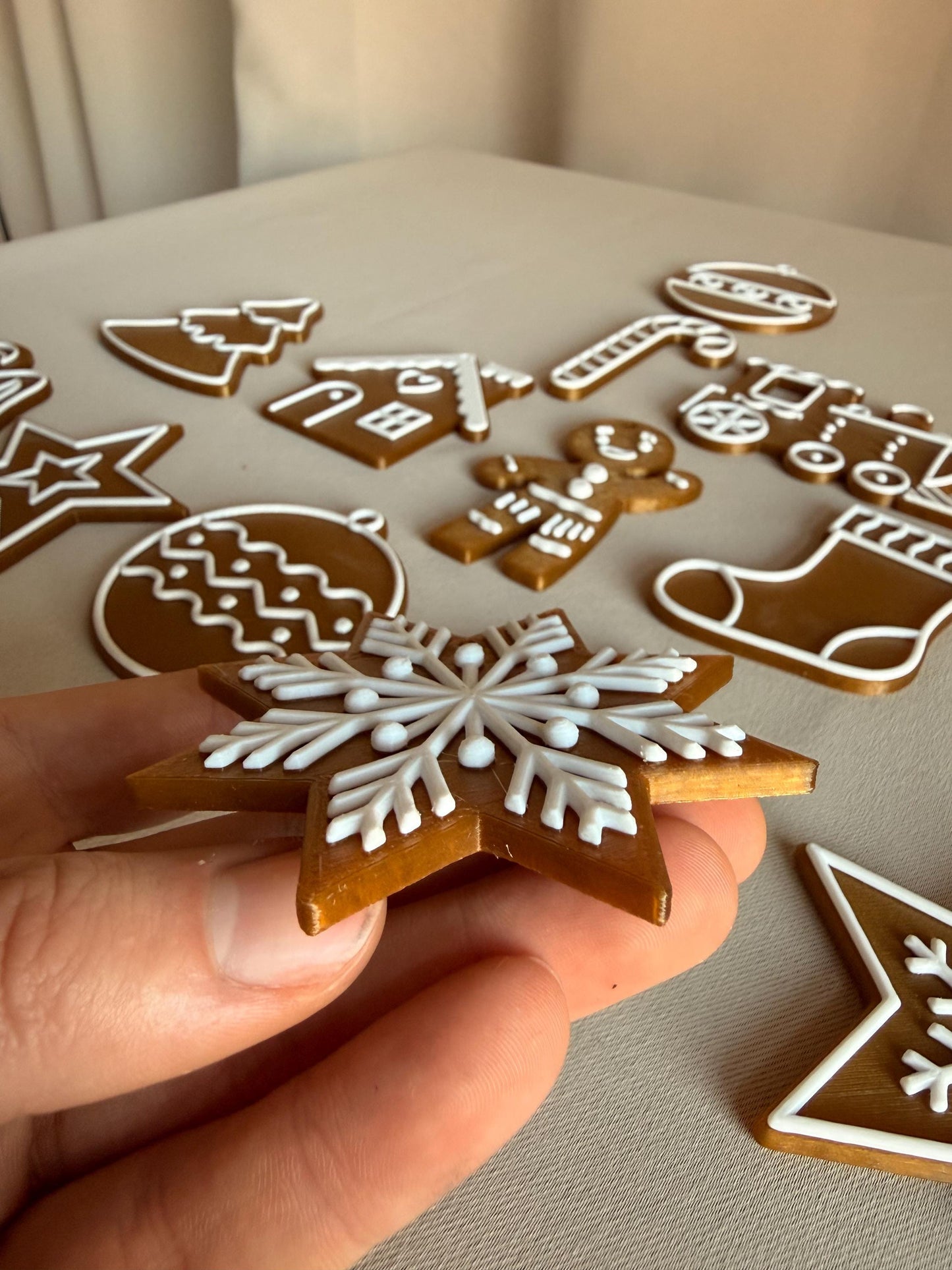 Chrismas Ornaments Tree Decorations, Set of 13! Holiday Decor Set, Xmas Hanging Gingerbread Ornament, Festive Winter Home Decor Gift