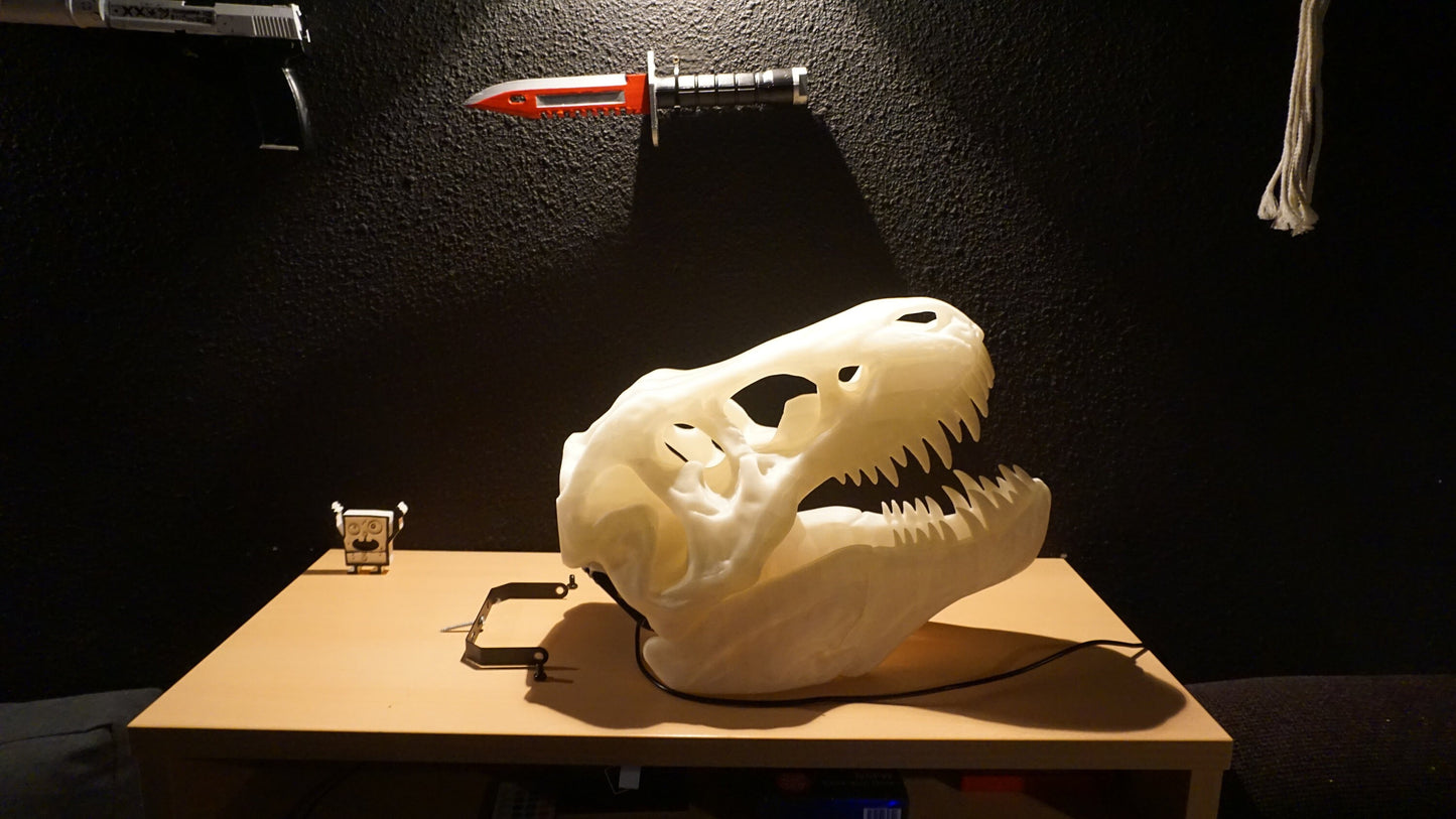 Trex Skull RGB Light Tyrannosaurus Dinosaur Wall Art – Unique Home Decor, Gaming Room, Kids Nightlight, Office Desk Decoration