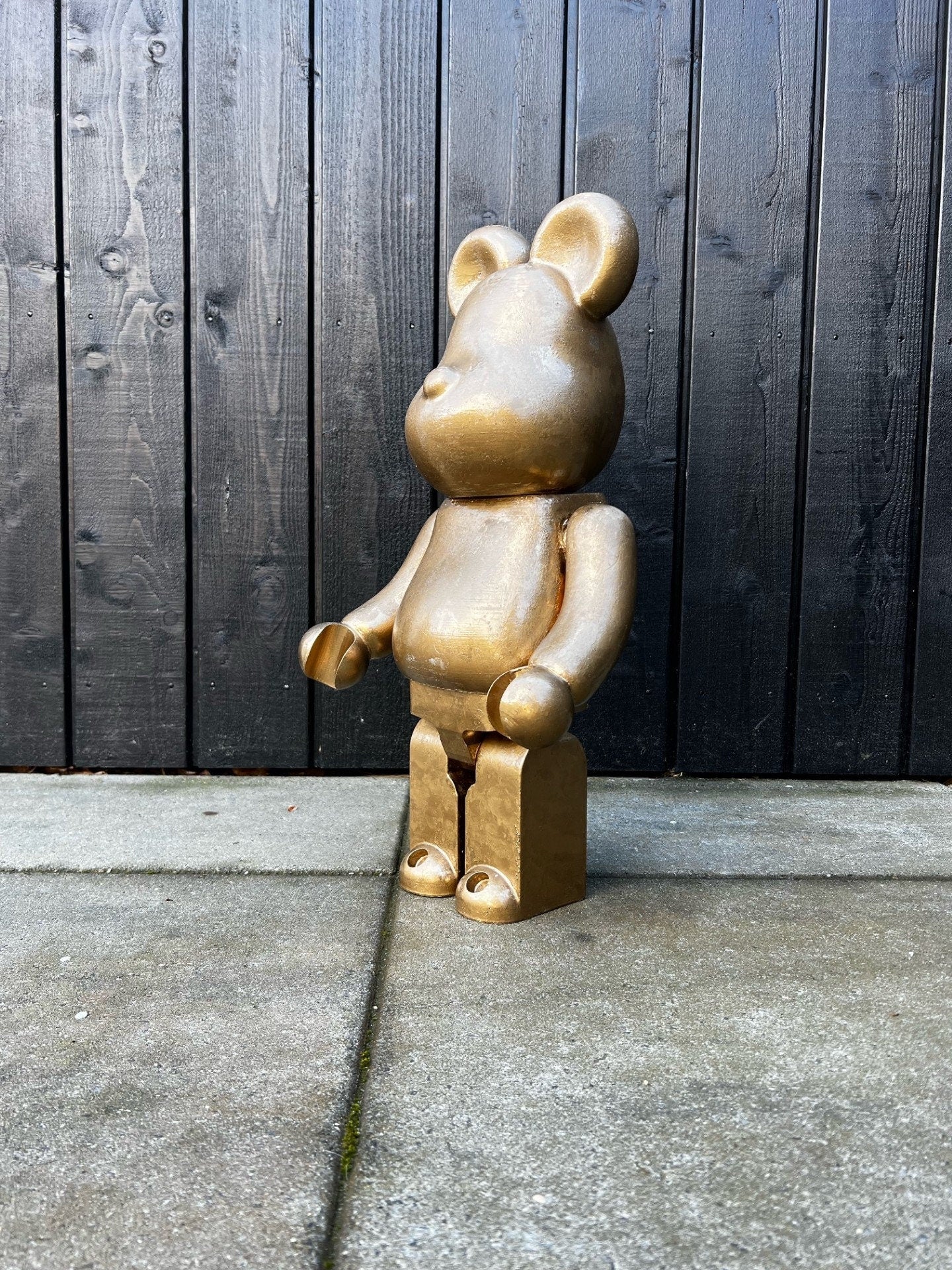 BearBrick Statue | Unique Home Decor Gift | Customizable Bear | Golden Collectible Figurine for Modern Spaces