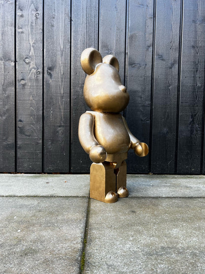 Bear Statue 80cm | Unique Home Decor Gift | Customizable Bear | Golden Collectible Figurine for Modern Spaces