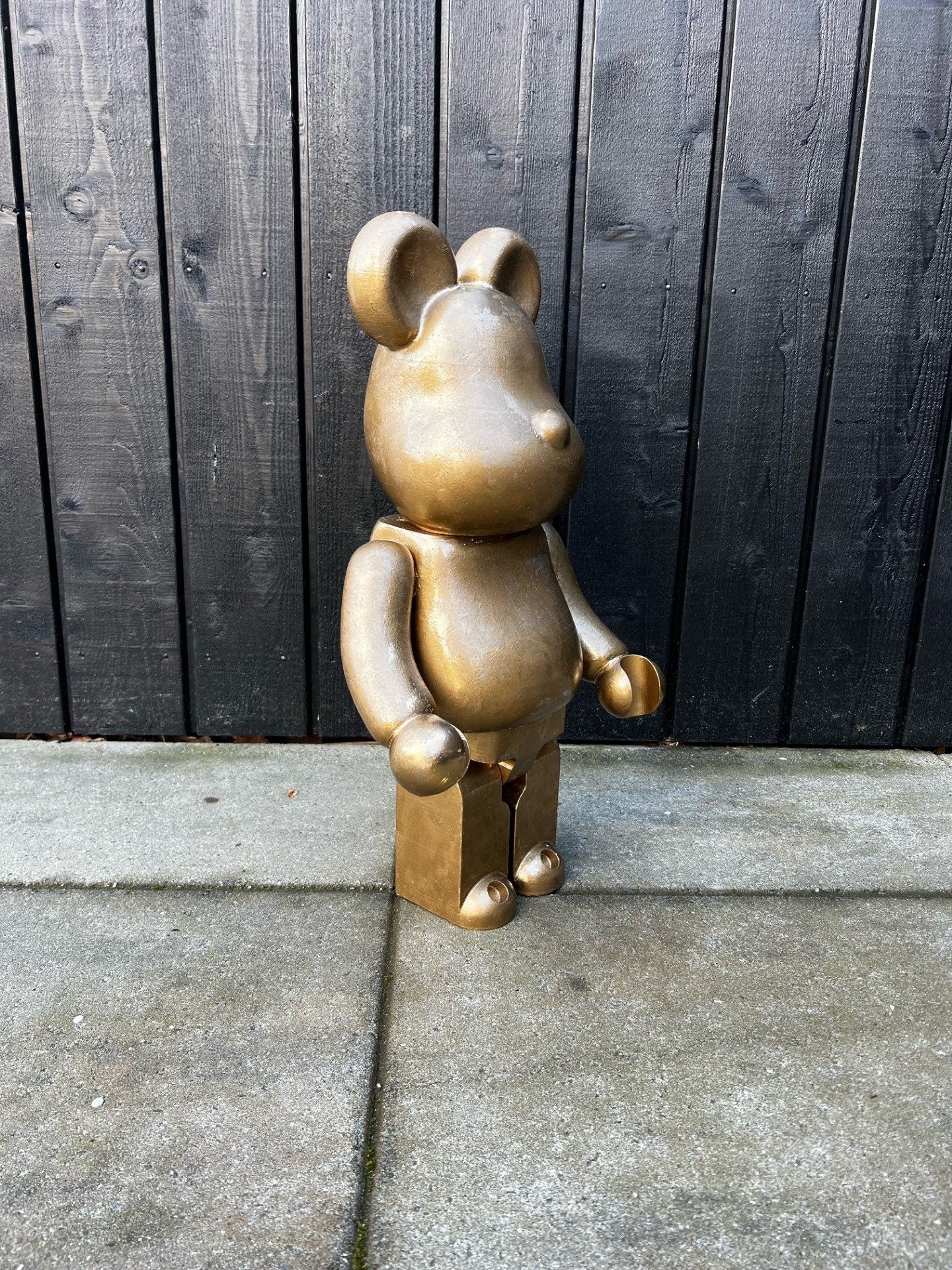 BearBrick Statue | Unique Home Decor Gift | Customizable Bear | Golden Collectible Figurine for Modern Spaces
