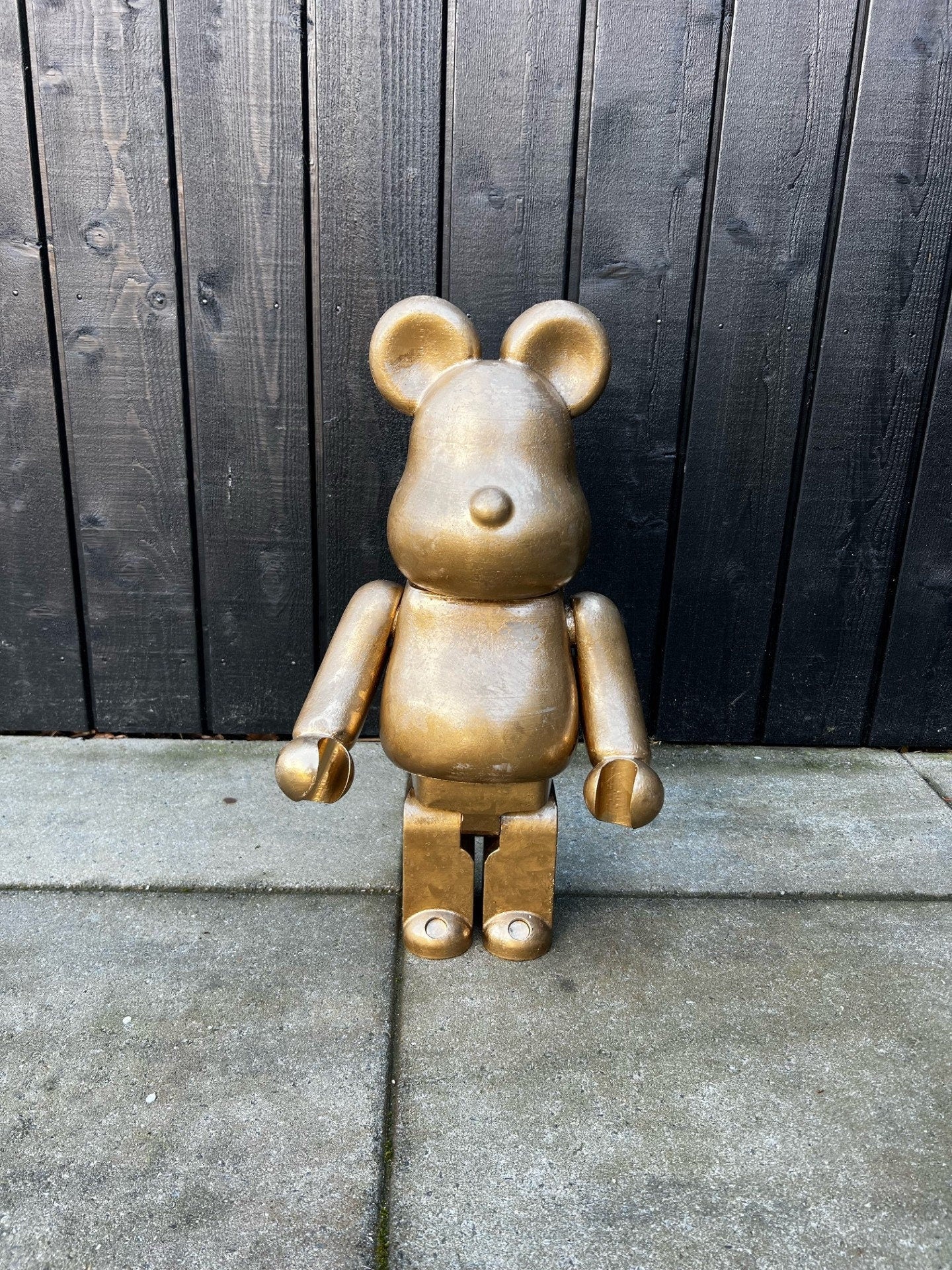 BearBrick Statue | Unique Home Decor Gift | Customizable Bear | Golden Collectible Figurine for Modern Spaces