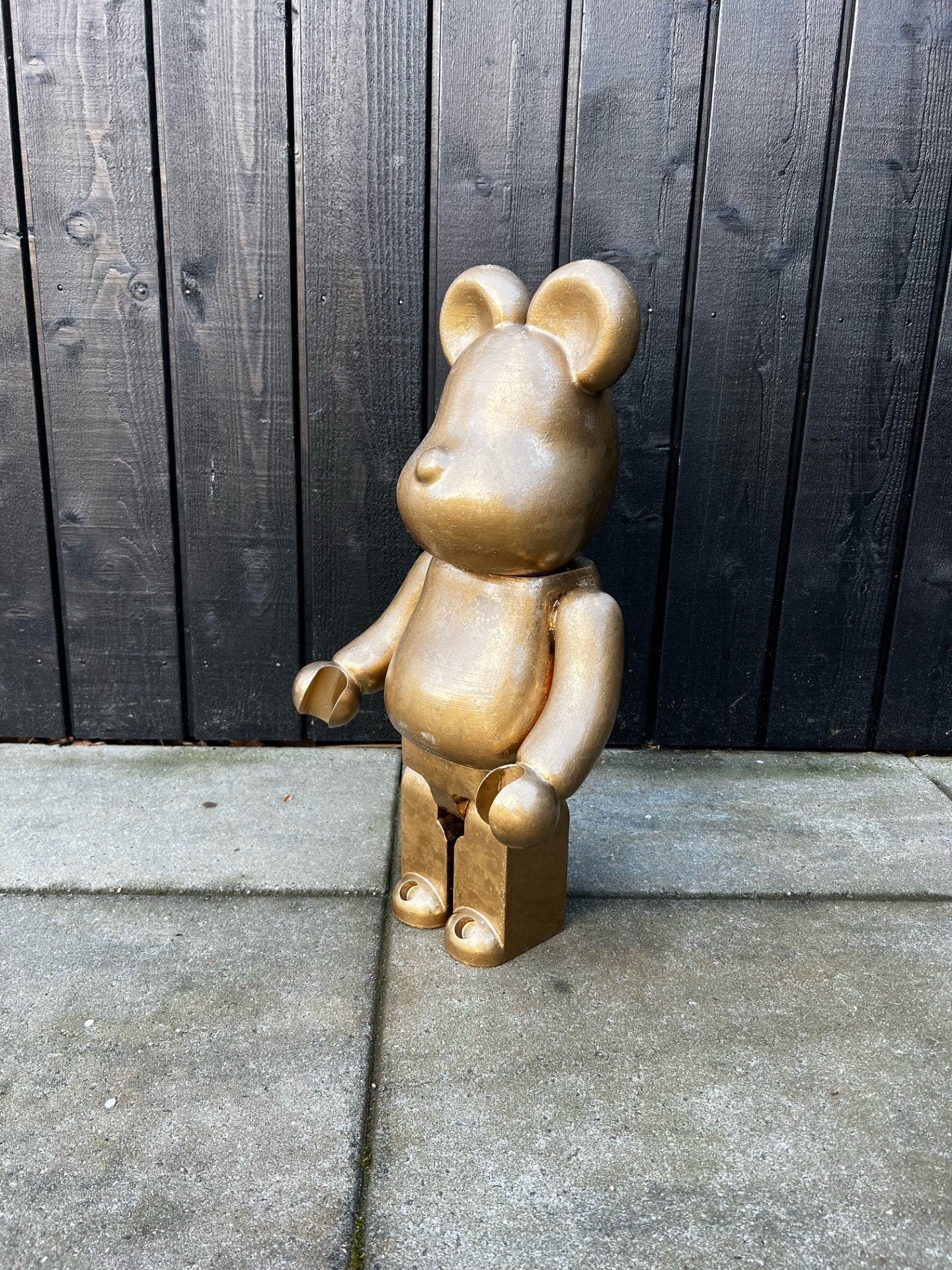 BearBrick Statue | Unique Home Decor Gift | Customizable Bear | Golden Collectible Figurine for Modern Spaces