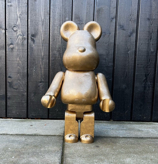 Bear Statue 80cm | Unique Home Decor Gift | Customizable Bear | Golden Collectible Figurine for Modern Spaces