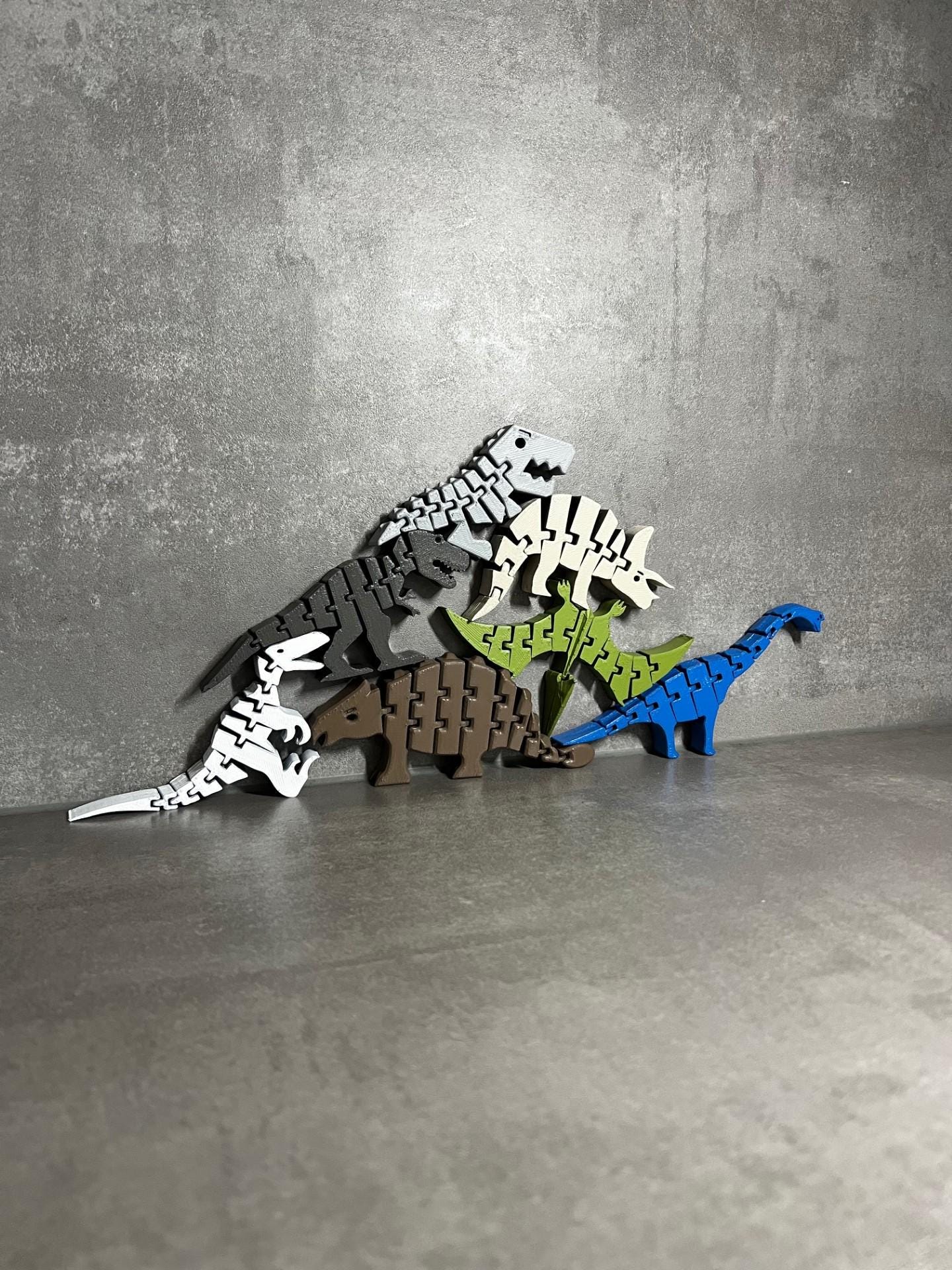 Montessori Dinosaur Toy Set | Stackable Animal Puzzle | Educational Fun for Kids