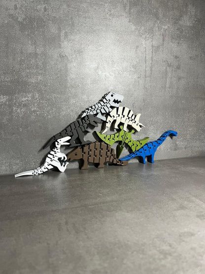 Montessori Dinosaur Toy Set | Stackable Animal Puzzle | Educational Fun for Kids