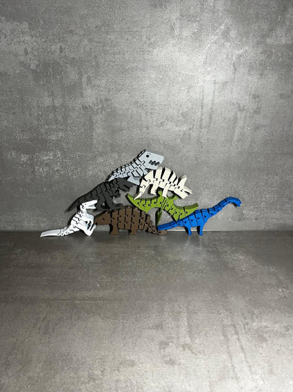 Montessori Dinosaur Toy Set | Stackable Animal Puzzle | Educational Fun for Kids