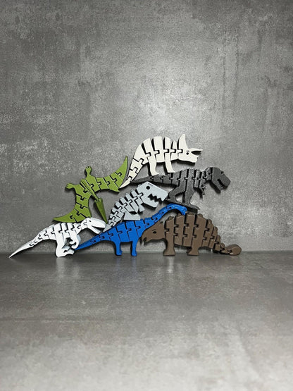 Montessori Dinosaur Toy Set | Stackable Animal Puzzle | Educational Fun for Kids