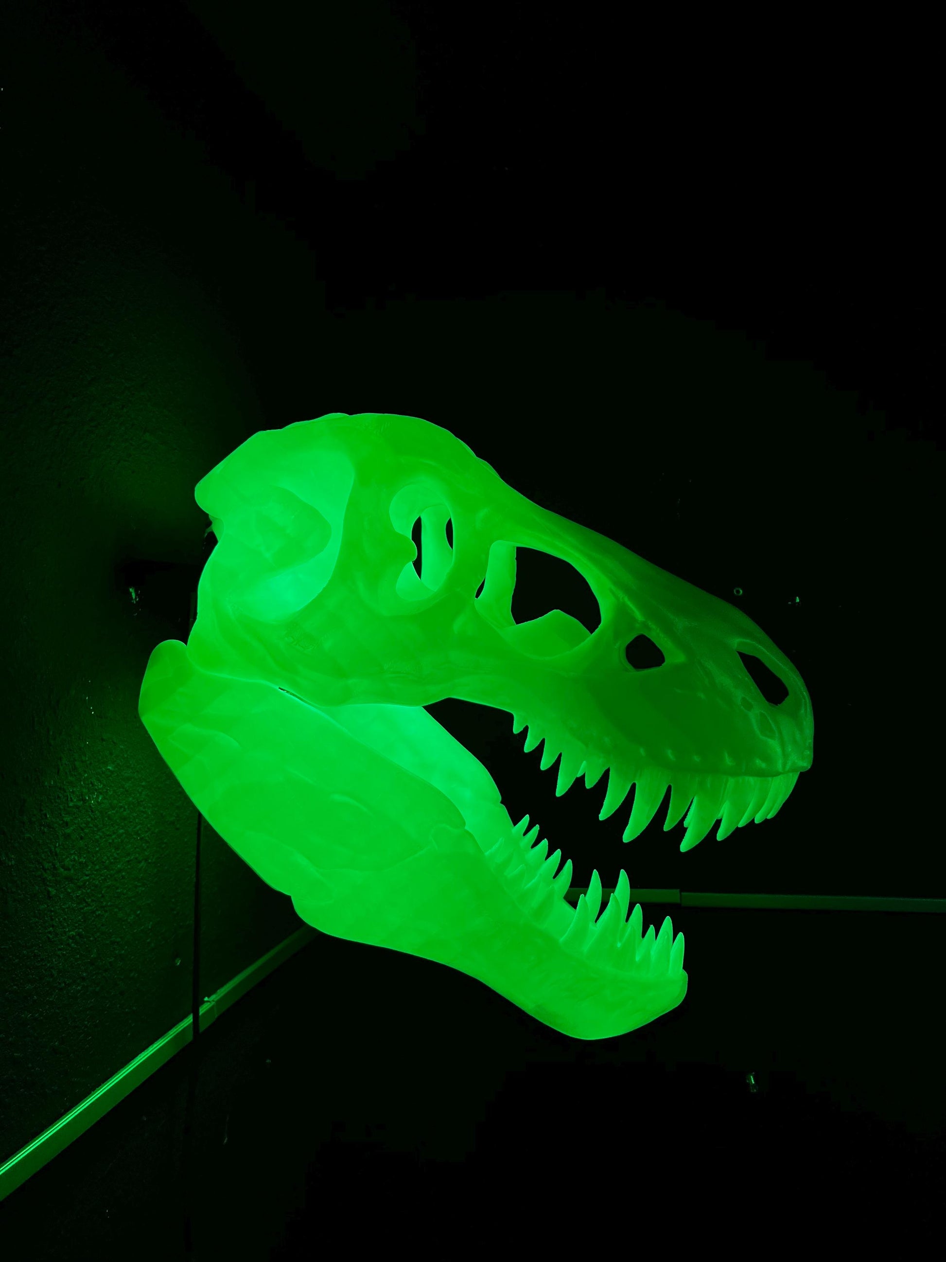 Trex Skull RGB Light Tyrannosaurus Dinosaur Wall Art – Unique Home Decor, Gaming Room, Kids Nightlight, Office Desk Decoration