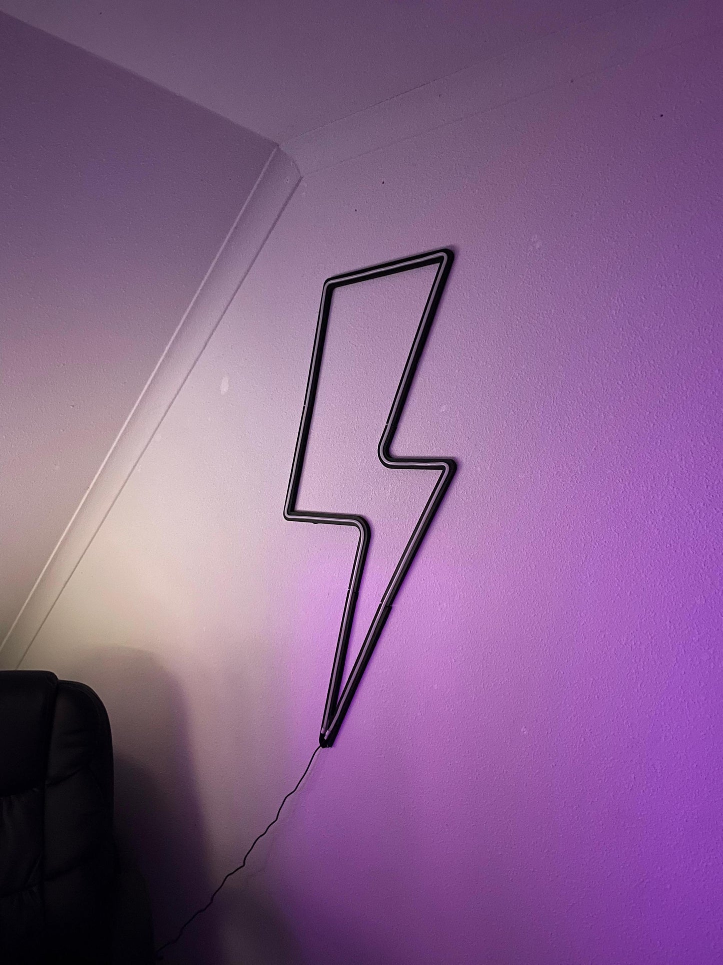 Neon sign 3 Meters – LED included thunder lightning bolt wall decor for gaming room, bedroom, office, aesthetic wall art – modern neon light