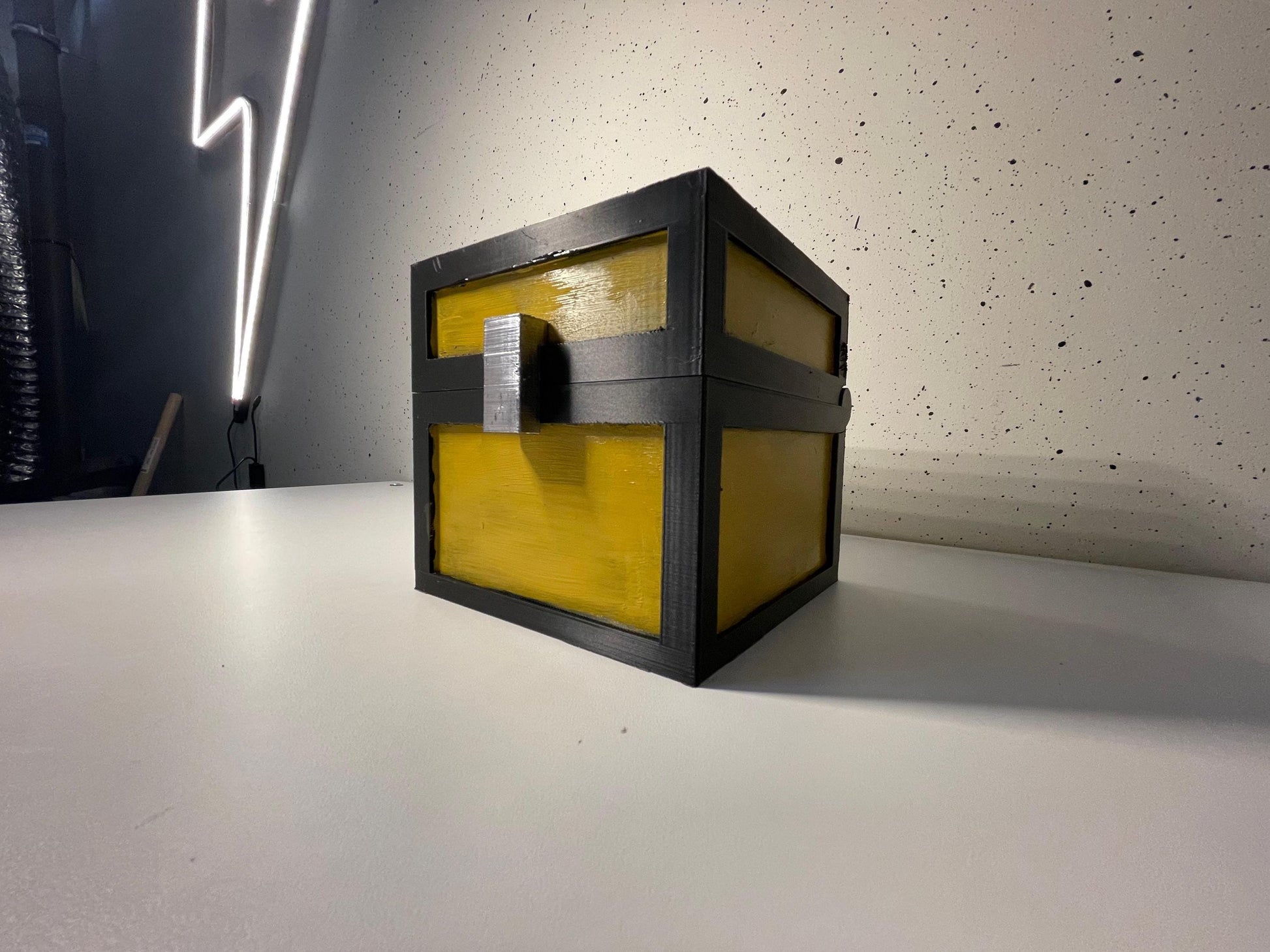 Desk Storage Chest Life-Size | 3D-Printed Storage Box for Gamers, Cosplay, and Decor | Iconic Pixelated Loot Crate