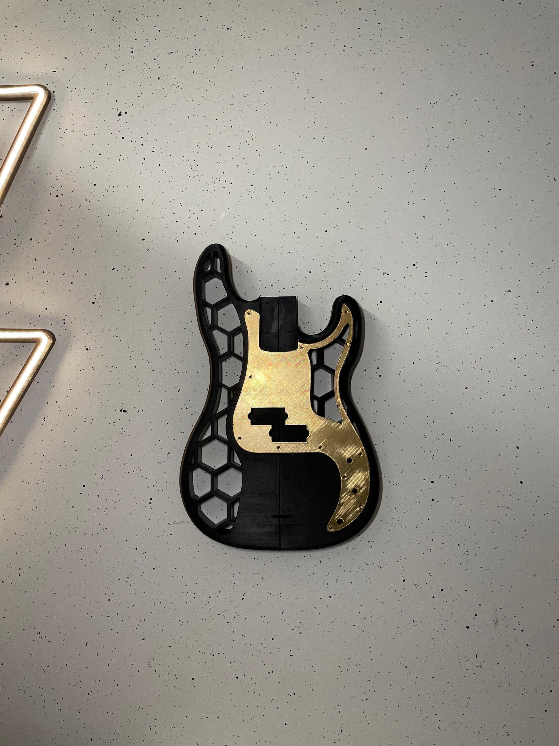 Guitar Body | 3D-Printed Electric Guitar Base | DIY Custom Guitar | Wall Art Decor | Honeycomb Design