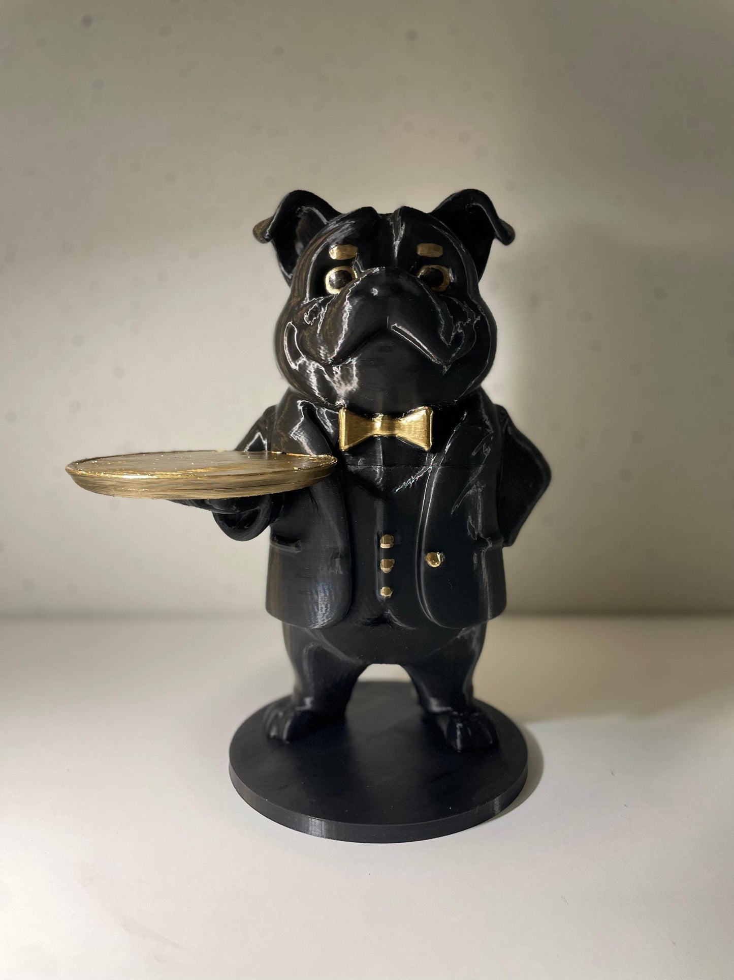 Bulldog Butler Table - Unique Decorative Tray Holder & Key Organizer - Fun Dog Statue for Home Decor - Perfect Gift for Dog Lovers