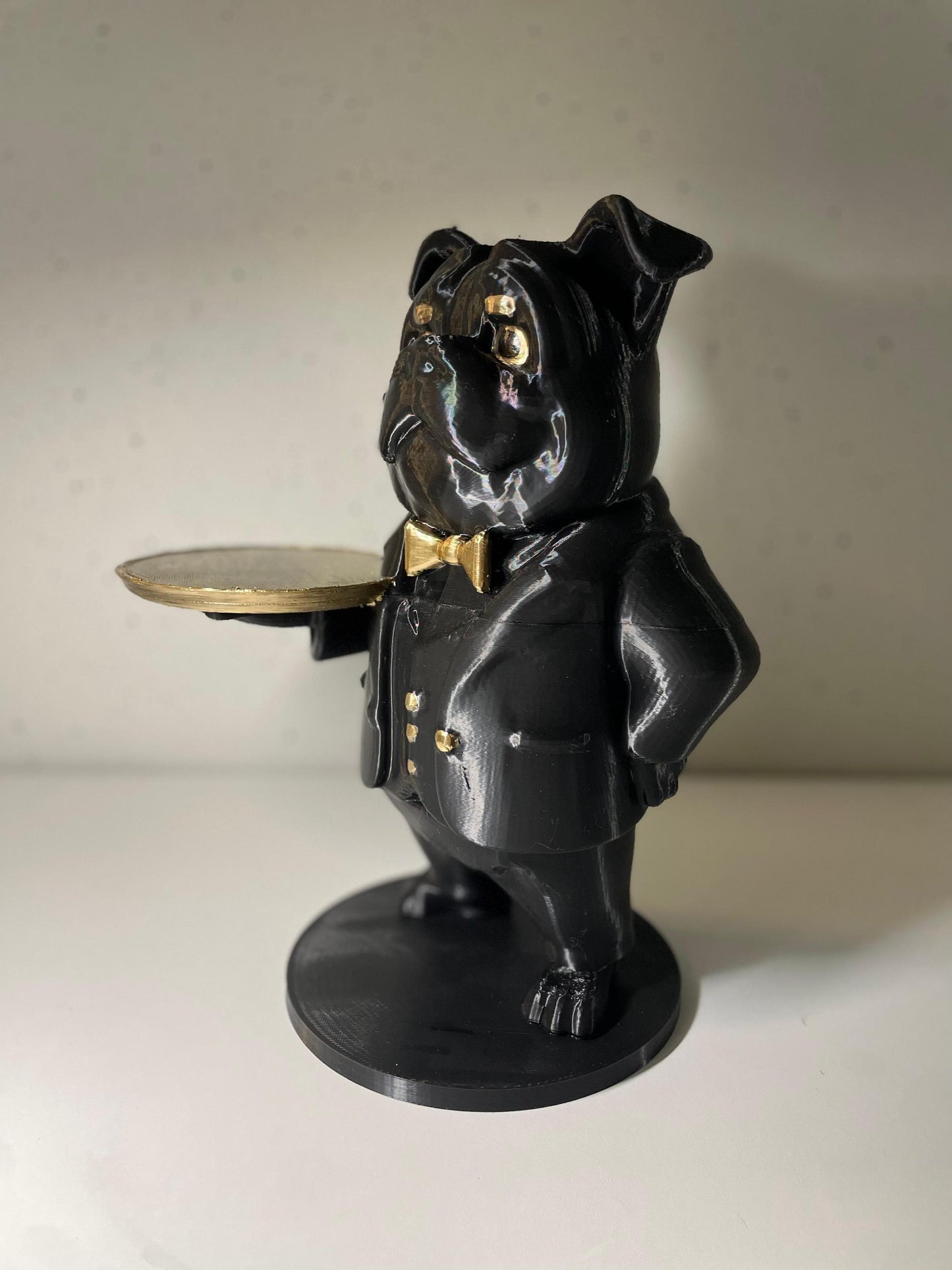 Bulldog Butler Table - Unique Decorative Tray Holder & Key Organizer - Fun Dog Statue for Home Decor - Perfect Gift for Dog Lovers