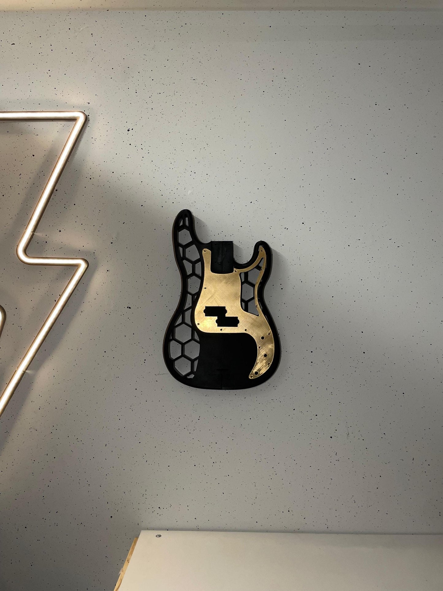 Guitar Body | 3D-Printed Electric Guitar Base | DIY Custom Guitar | Wall Art Decor | Honeycomb Design