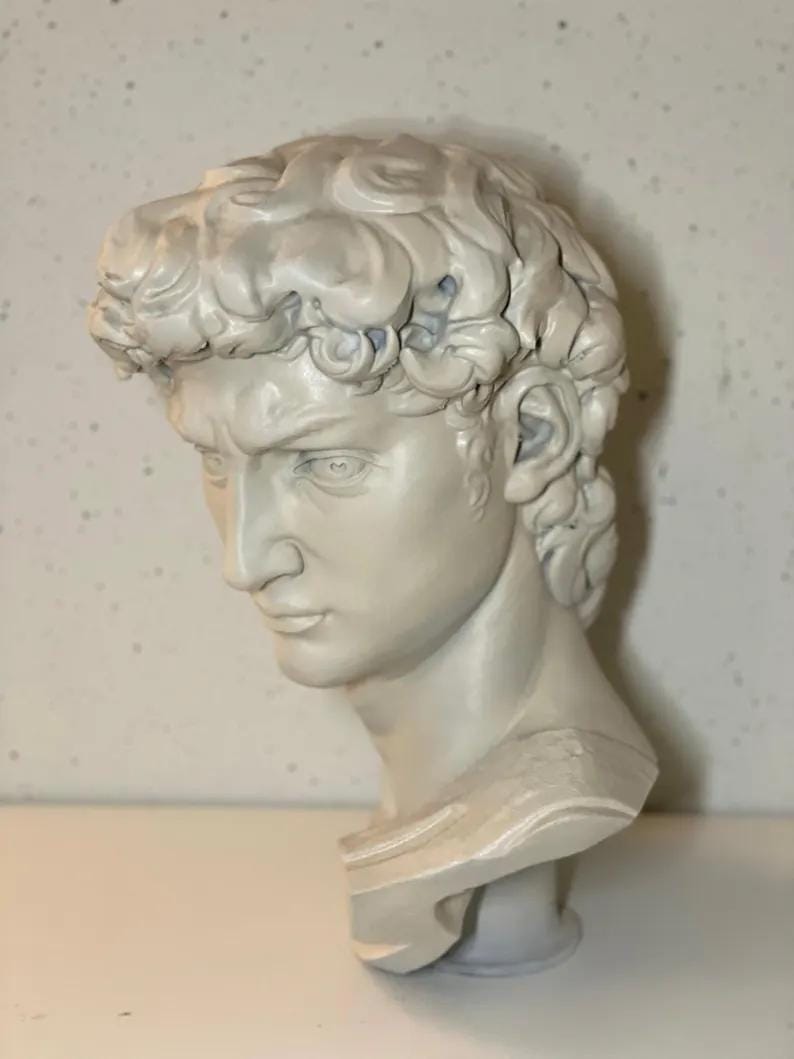 David Bust Statue | 3D Renaissance Sculpture | michelangelo | Modern Home Decor and outdoor Art Display