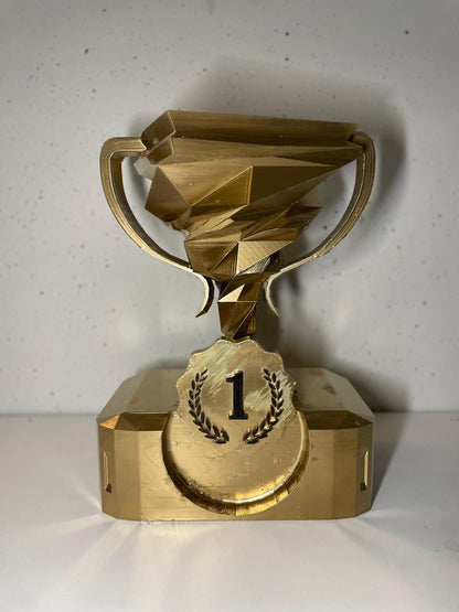 Competition Trophy Award | Gold, Silver Trophy 3D Printed Award Display for Competitions, Events, Sports, and Home Decor