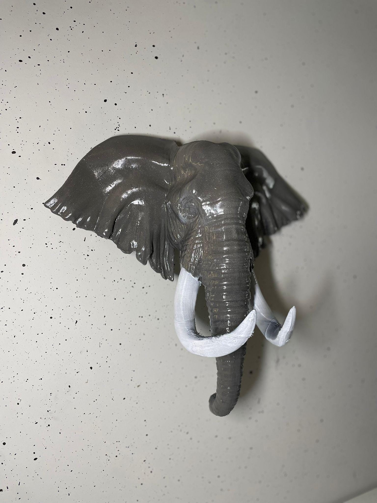 Large Elephant 3D Wall Art | Modern Wildlife Decor | Unique South Africa Elephant Head Sculpture for Home or Office