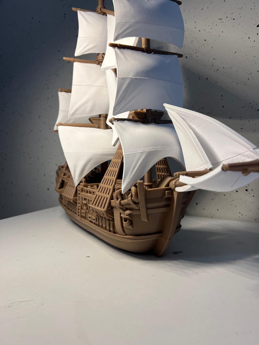 Historic Pirate Ship Model | Renaissance Galleon Decor | Nautical Sailing Ship Replica