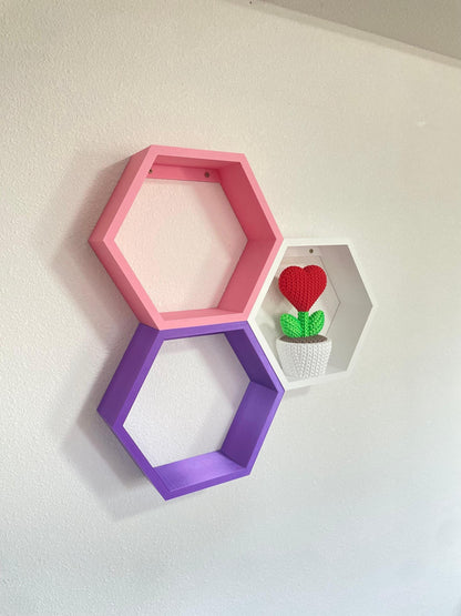 Honeycomb floating wall shelf