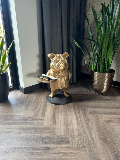 Bulldog Butler Table 70Cm - Unique Decorative Tray Holder & Key Organizer - Fun Dog Statue for Home Decor - Perfect Gift for Dog Lovers