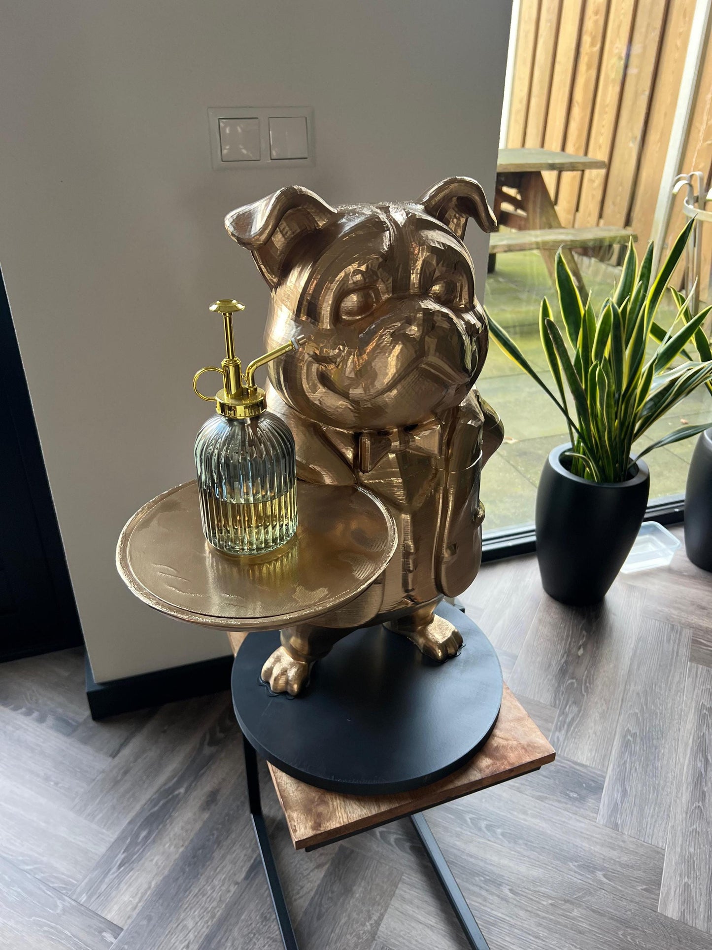 Bulldog Butler Table 70Cm - Unique Decorative Tray Holder & Key Organizer - Fun Dog Statue for Home Decor - Perfect Gift for Dog Lovers