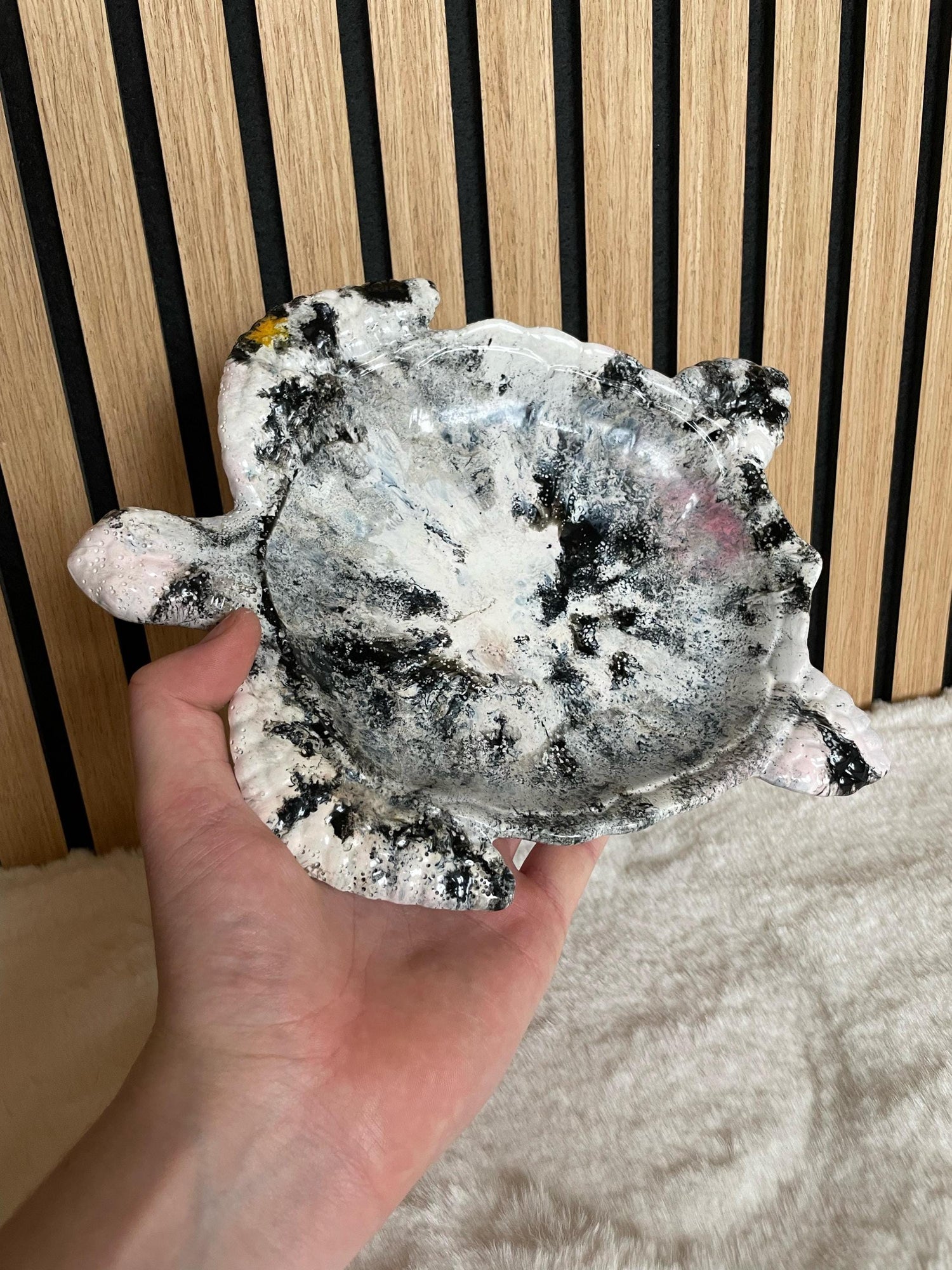 Marbled Turtle Bowl | Unique Eco Friendly Heavy kitchen Bowl with Random Colors | Perfect Coastal Decor and Handmade Gift for Ocean Lovers!