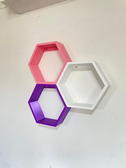 Honeycomb Wall Shelve | Modern Hexagon Floating Shelves for Home Decor | Stylish Storage Solution | Expandable colorful customizable shelves