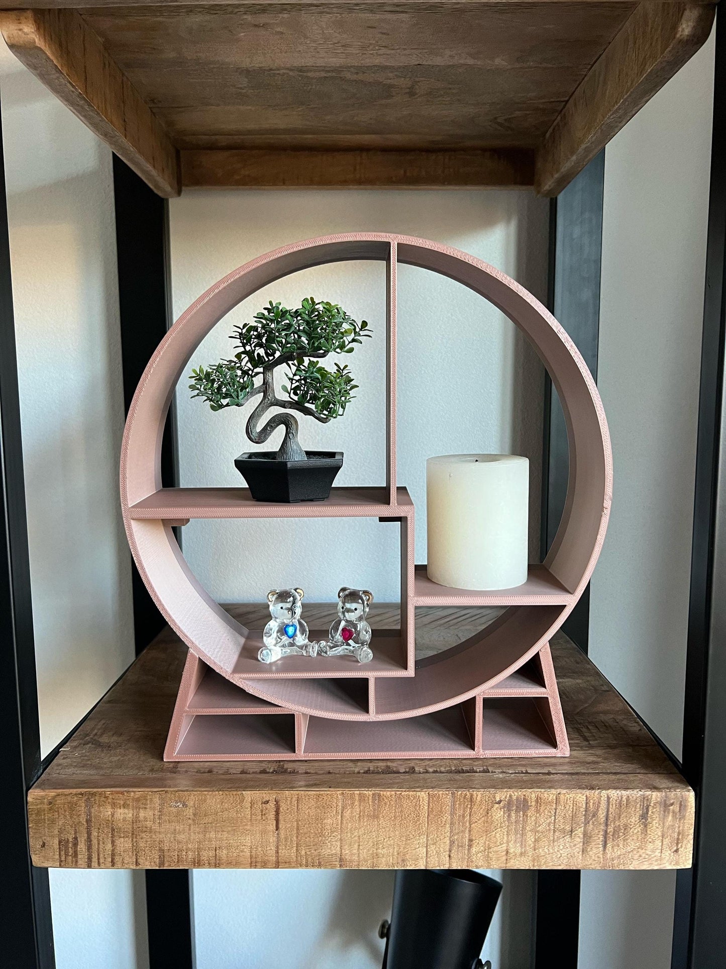 Decoration Shelf Round | Wall-Mounted or Freestanding Display for Miniatures & Plants