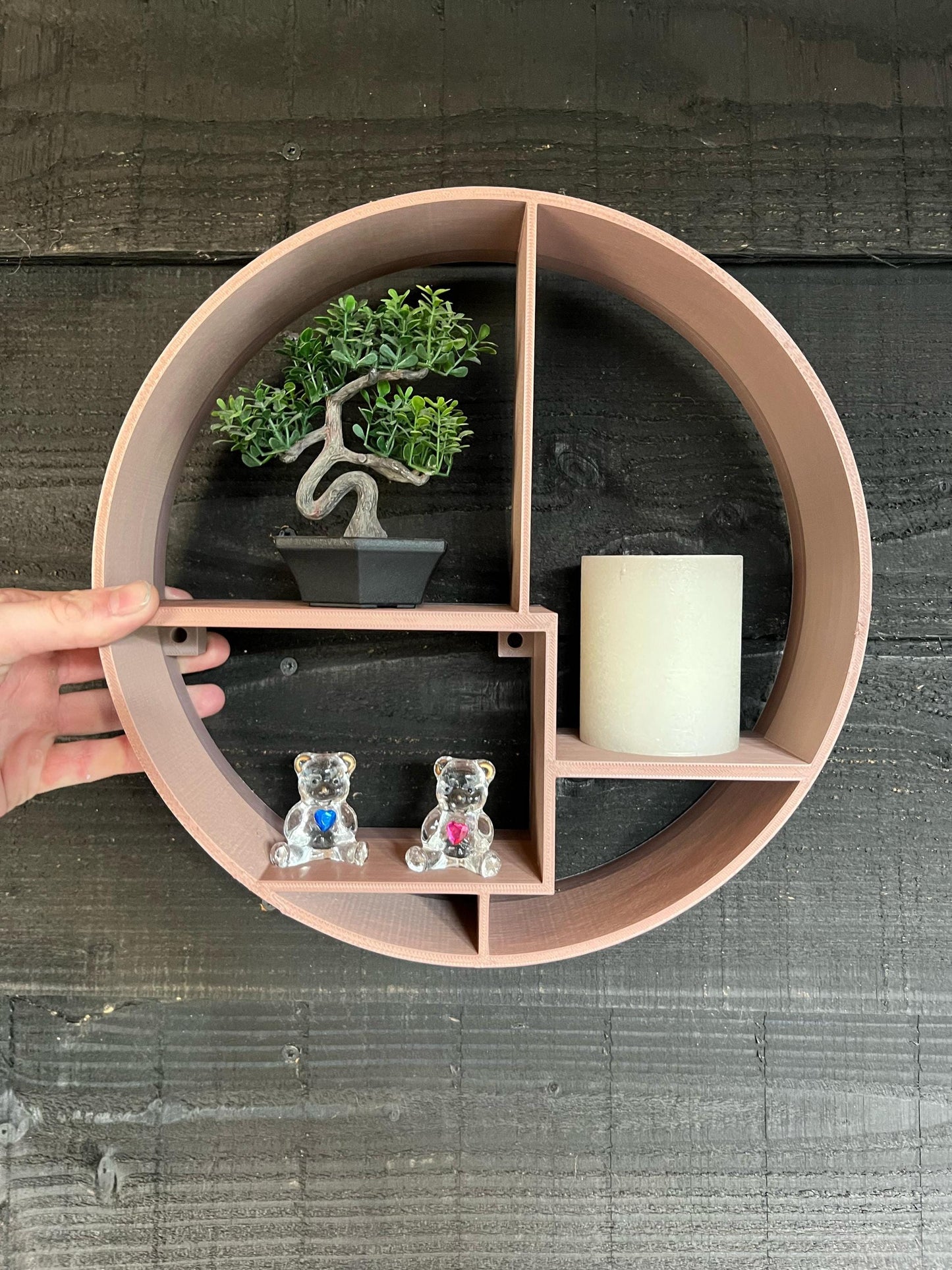Decoration Shelf Round | Wall-Mounted or Freestanding Display for Miniatures & Plants
