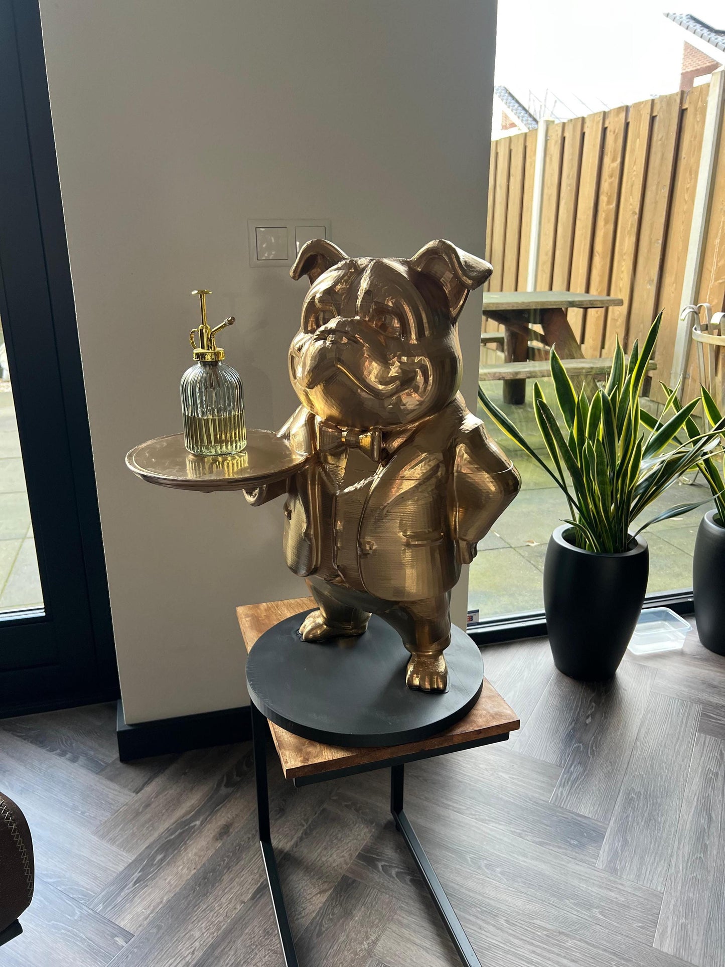 Bulldog Butler Table 70Cm - Unique Decorative Tray Holder & Key Organizer - Fun Dog Statue for Home Decor - Perfect Gift for Dog Lovers