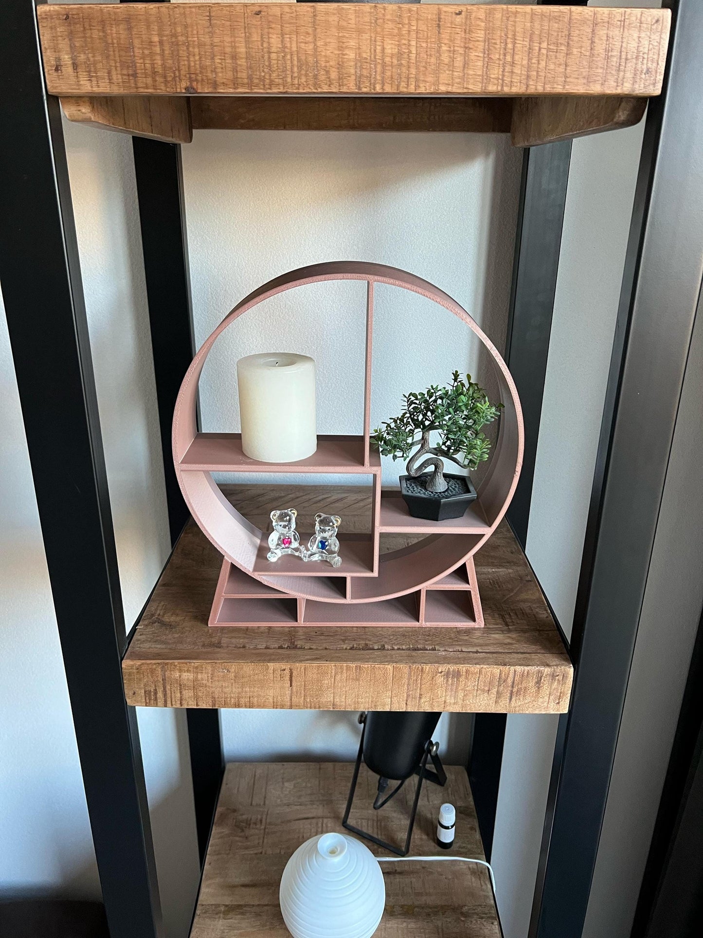 Decoration Shelf Round | Wall-Mounted or Freestanding Display for Miniatures & Plants