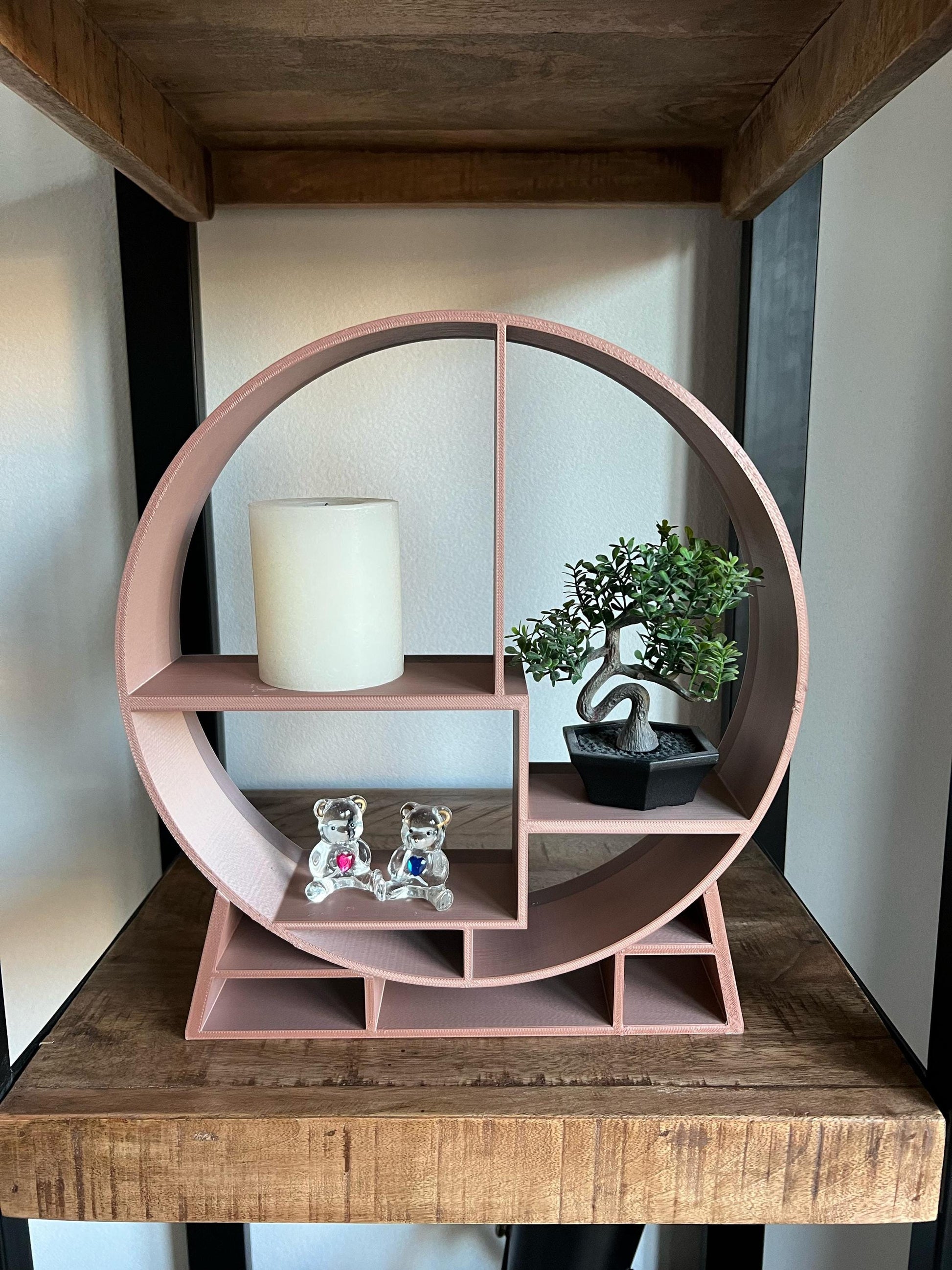 Decoration Shelf Round | Wall-Mounted or Freestanding Display for Miniatures & Plants