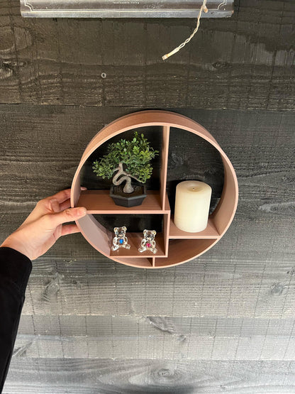 Decoration Shelf Round | Wall-Mounted or Freestanding Display for Miniatures & Plants