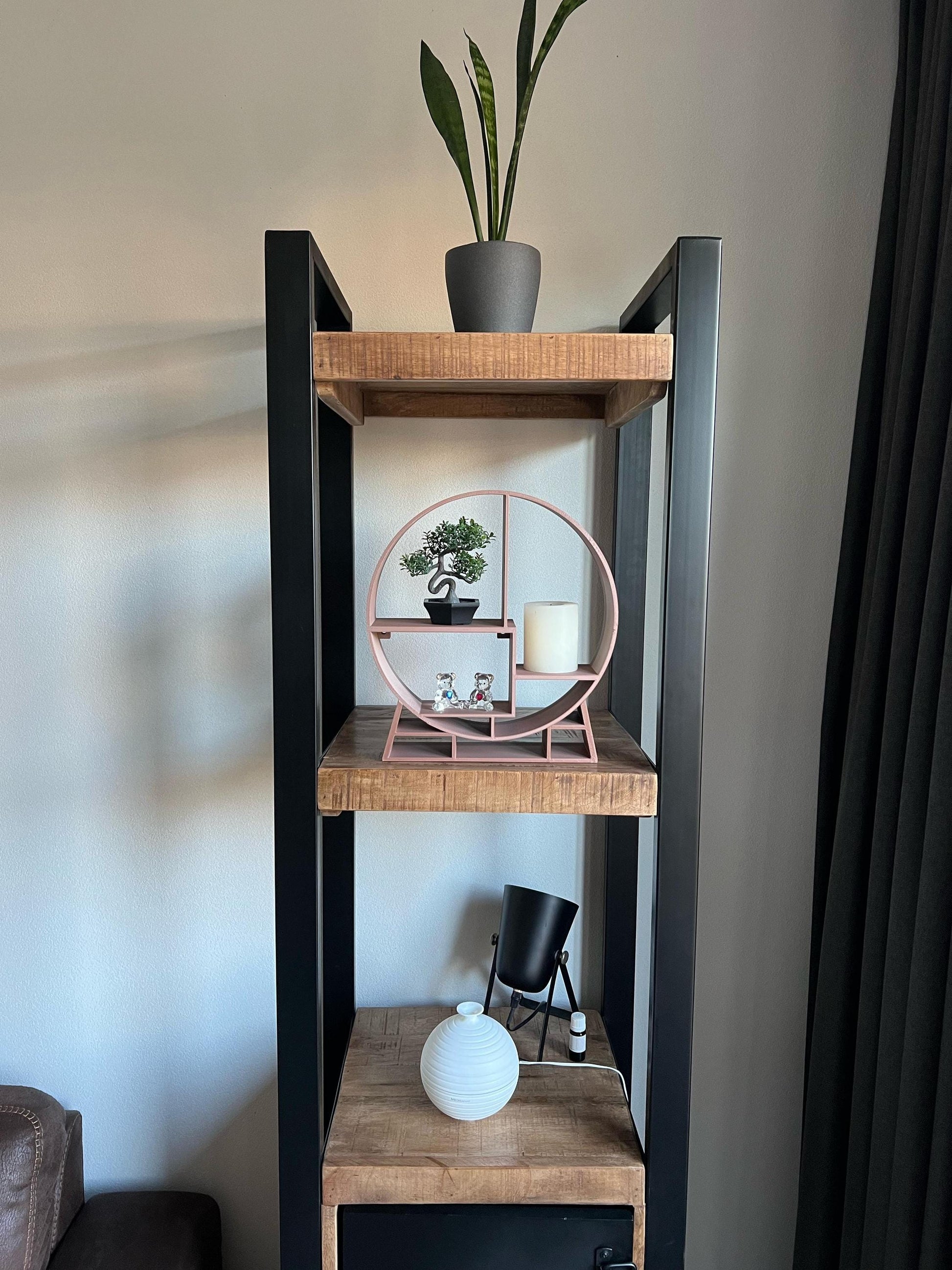 Decoration Shelf Round | Wall-Mounted or Freestanding Display for Miniatures & Plants