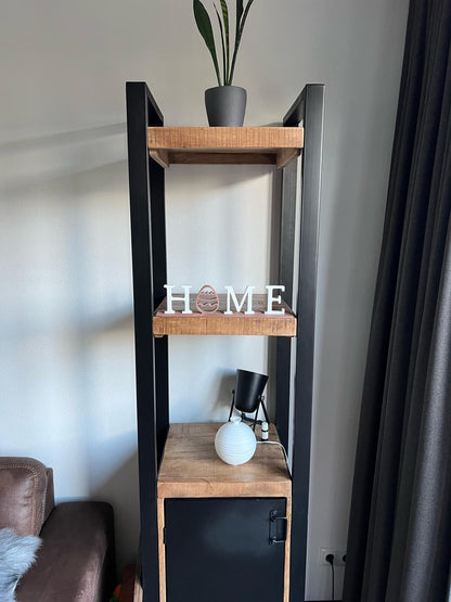 Easter Home Decoration | Wooden Shelf with HOME Sign & Egg Accent | Spring Decor | Farmhouse Style | Modern Interior | Seasonal Decoration