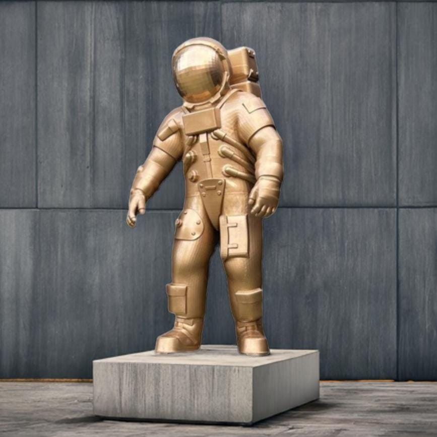 Astronaut Sci-Fi Statue | Celestial Space Decor | Collectible Gift | Golden Figurine | Space Explorer's Item