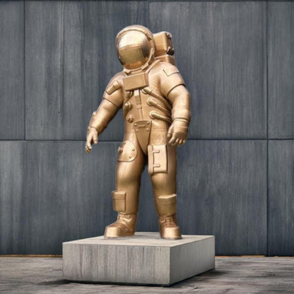 Astronaut Sci-Fi Statue | Celestial Space Decor | Collectible Gift | Golden Figurine | Space Explorer's Item