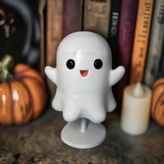 Adorable Ghost Figurine | 3D-Printed Cute Ghost Decoration | Perfect for Halloween, Desk Decor, or Gifts