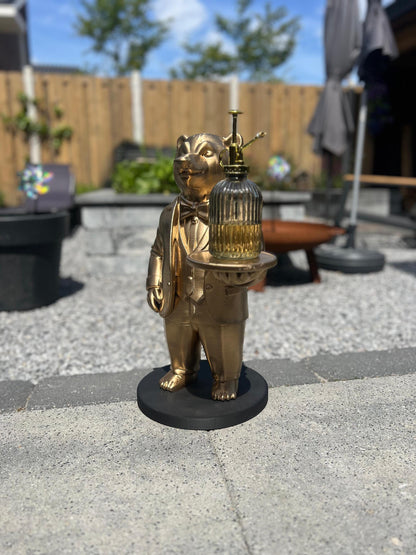 Polar Bear Butler 70CM - Elegant Champagne Tray Holder & Key Organizer - Whimsical Bear Statue for Home Decor - Ideal Gift for Bear Lovers