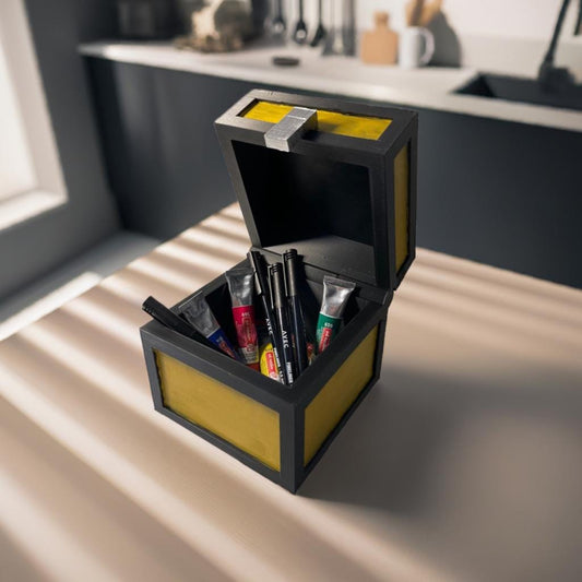 Desk Storage Chest Life-Size | 3D-Printed Storage Box for Gamers, Cosplay, and Decor | Iconic Pixelated Loot Crate