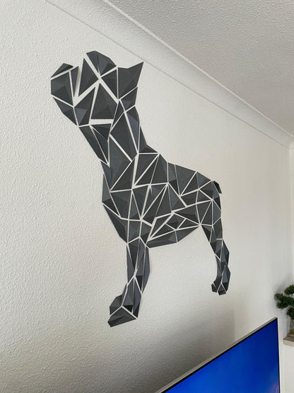 Geometric Dog Wall Decal Puzzle Modern French Bulldog Wall Art Sticker Pet Decor Minimalist Nursery Animal Vinyl Boston Terrier Gift