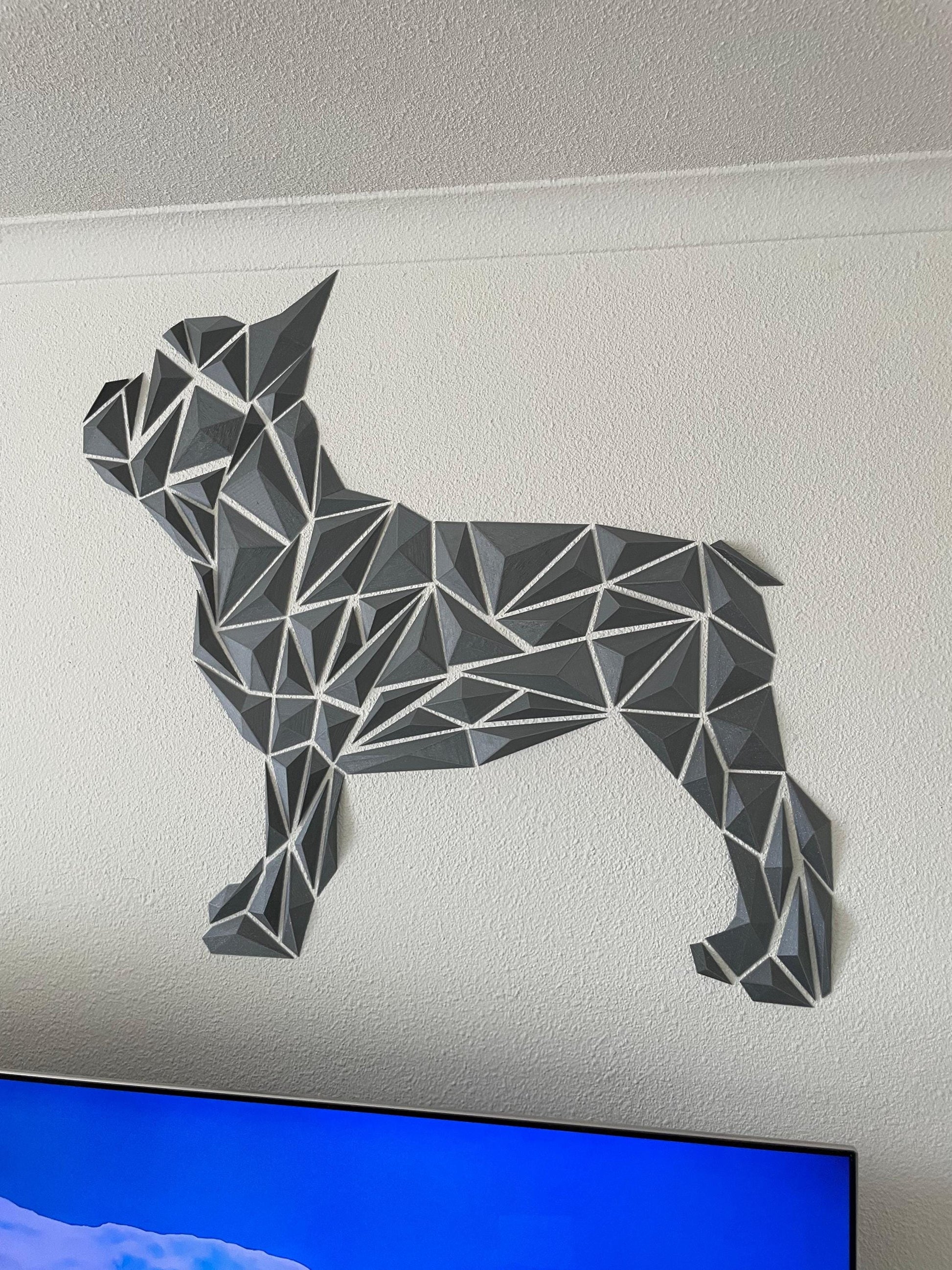 Geometric Dog Wall Decal Puzzle Modern French Bulldog Wall Art Sticker Pet Decor Minimalist Nursery Animal Vinyl Boston Terrier Gift