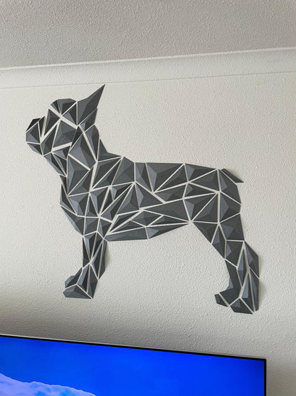 Geometric Dog Wall Decal Puzzle Modern French Bulldog Wall Art Sticker Pet Decor Minimalist Nursery Animal Vinyl Boston Terrier Gift