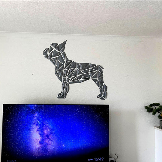 Geometric Dog Wall Decal Puzzle Modern French Bulldog Wall Art Sticker Pet Decor Minimalist Nursery Animal Vinyl Boston Terrier Gift
